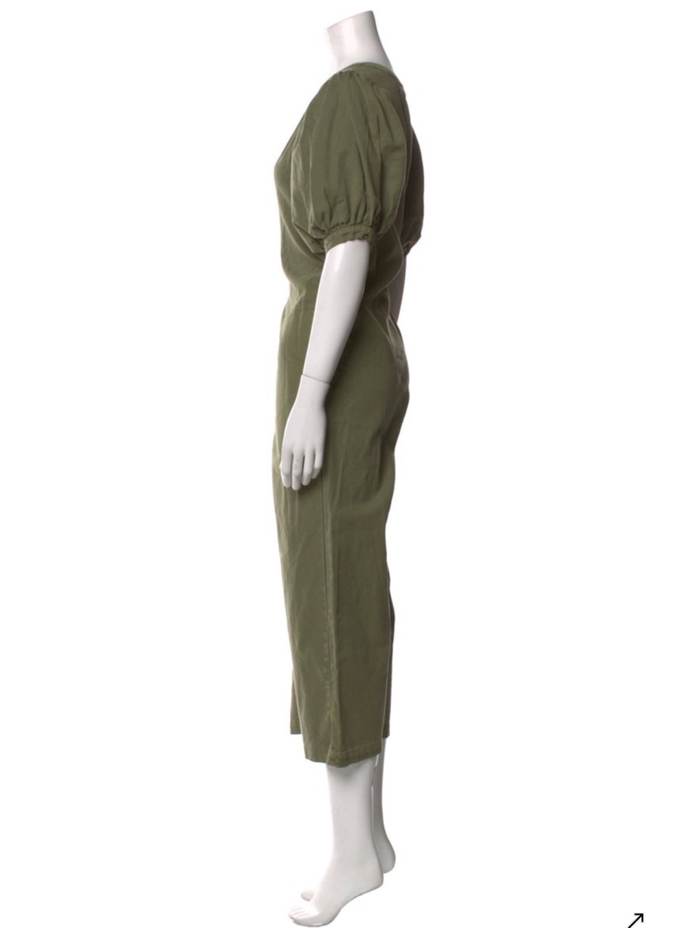 The Great. Army Green scoop neck jumpsuit cropped size 1 Small coastal chic - Picture 12 of 12